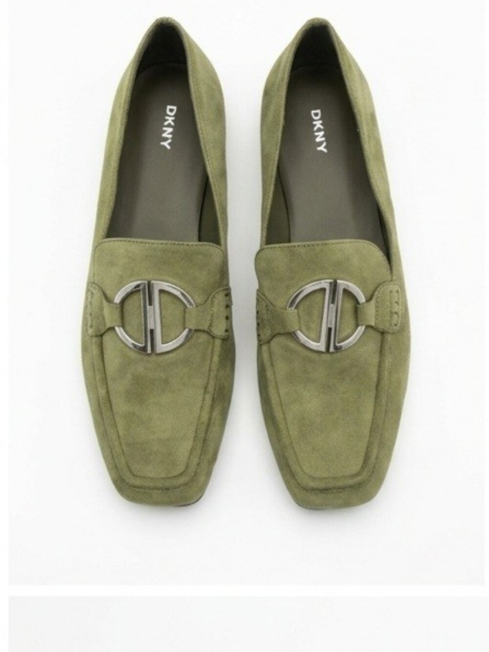 DKNY Olive Green Suede Bit Loafers Woomens Size 10 M - Picture 3 of 4